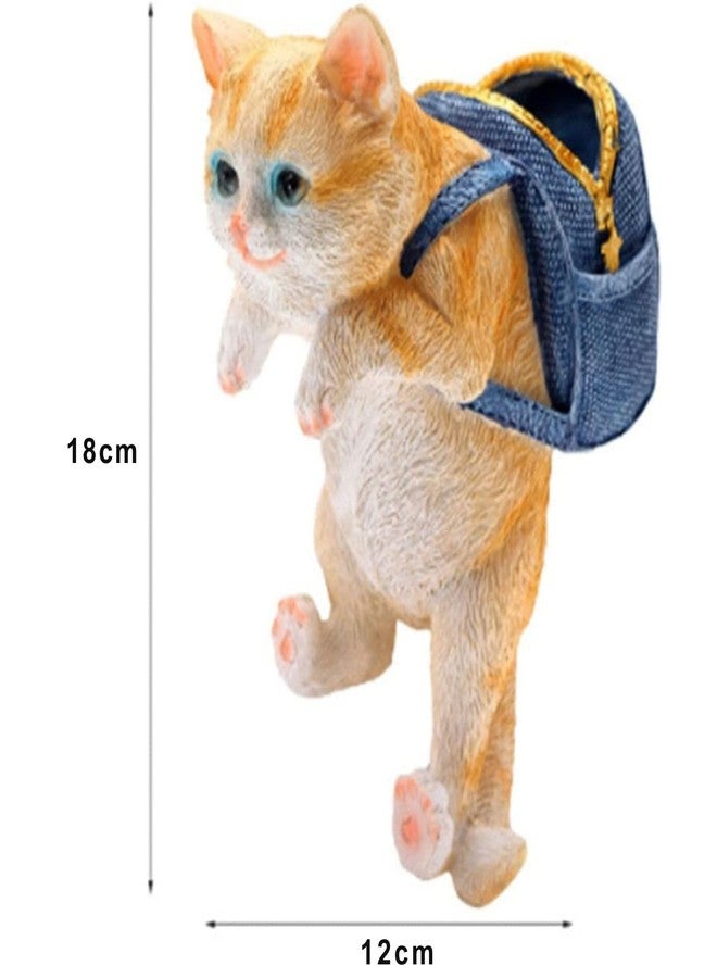 VAYINATO® Hanging Big Cat with Bag for Aquarium Fish Tank Tools Holder and Indoor Plant Pot Decoration Hanging Type Desk Decoration for Pen and Pencil Holder (Color May Vary) - Image 5